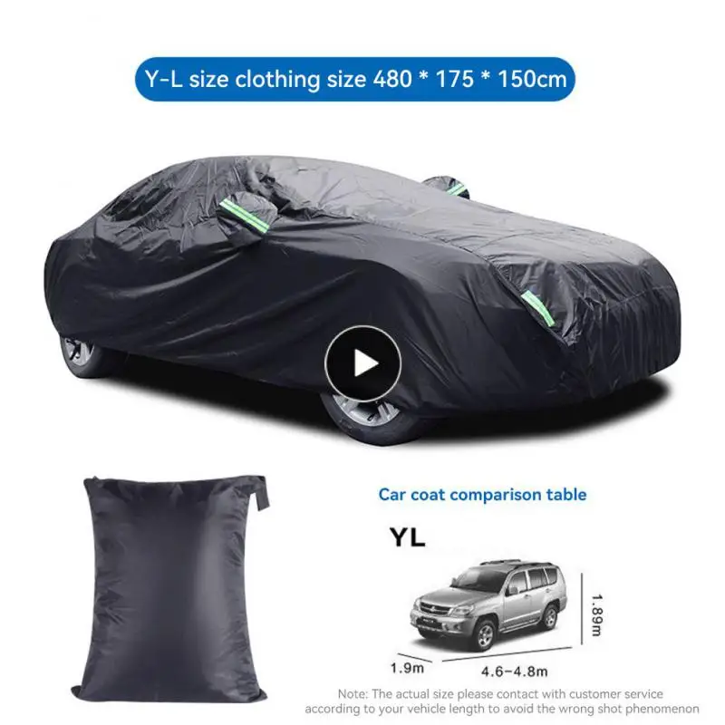 

Convenient Polyester Reflective Strip Car Cover Uv Protection Automobile Clothing Practical Unique Rain And Sun Proof Car Cover