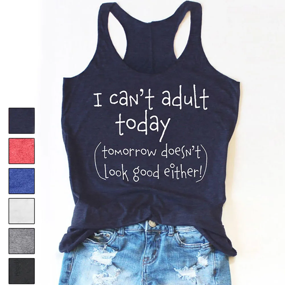 

Letter Summer Sleeveless Vest For Women Cotton Slim Tank Top High Street Streetwear Women's Summer Tank Top