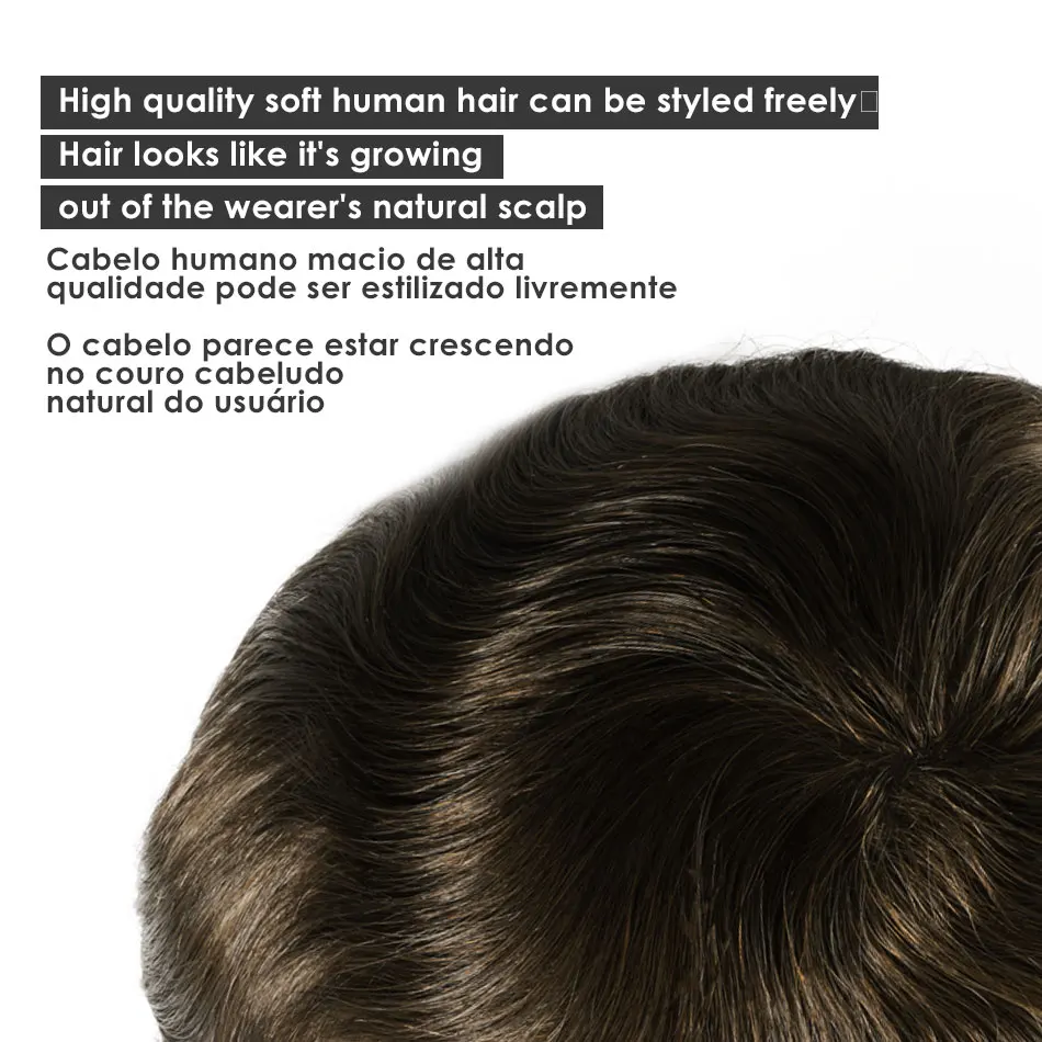 Мужской парик из натуральных волос Zakya