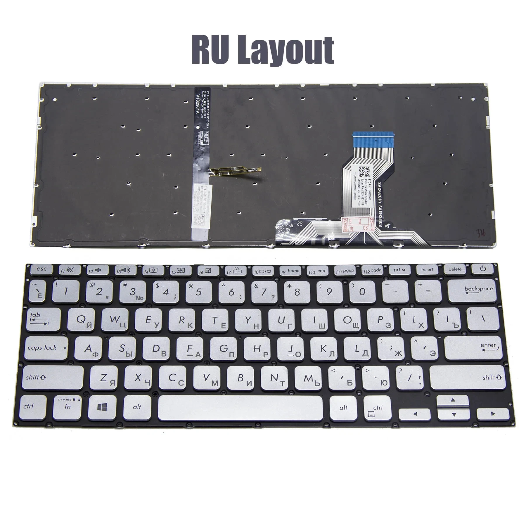 Для ASUS VivoBook 14 X420 X420F X420FA X420U A420F A420 A420U S420 S420UA P1411F P1411FA Silver US RU русская клавиатура с