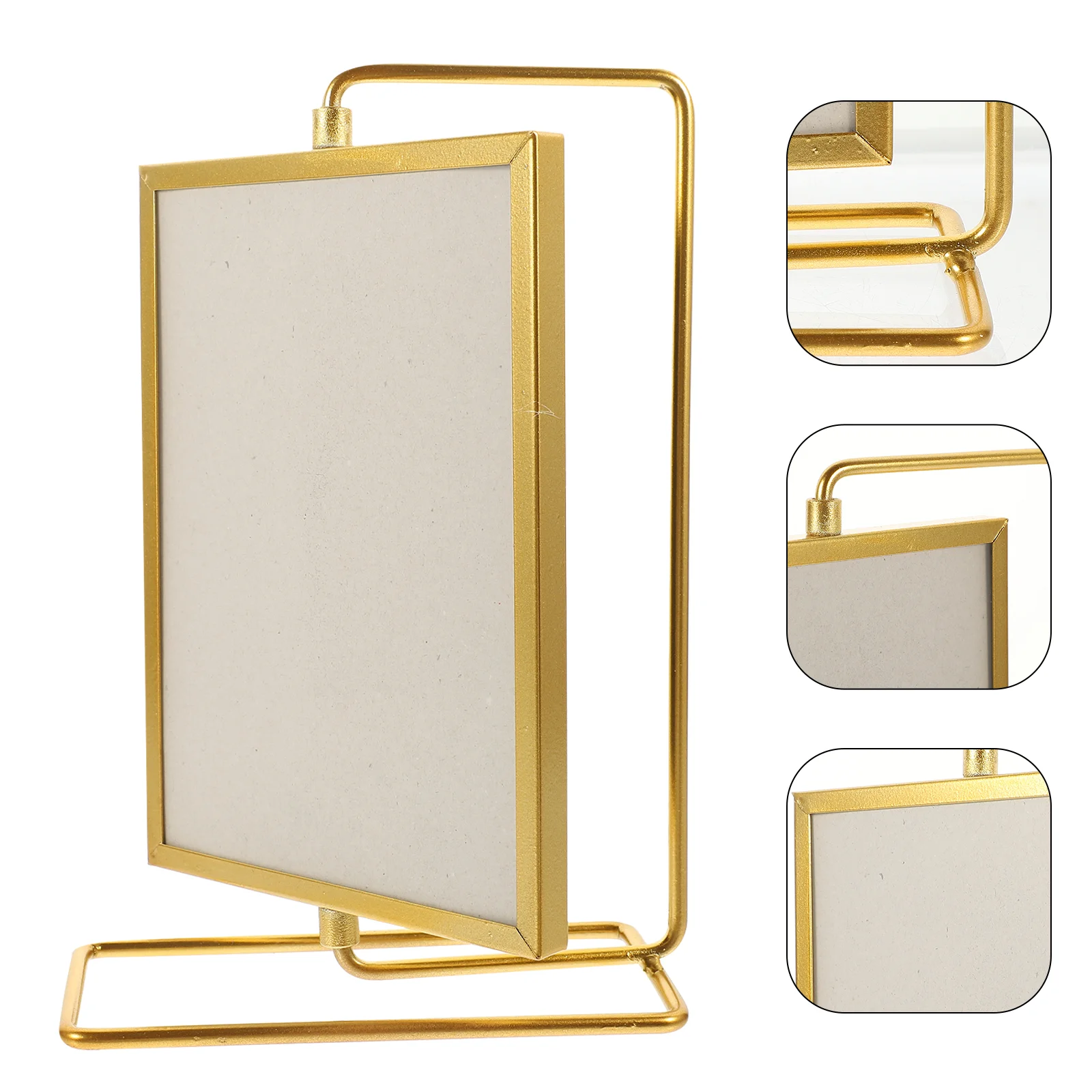 

Creative Rotating Photo Frame Festival Christmas Picture Vintage Gold Storage Holder Household Decor Home Tabletop Square