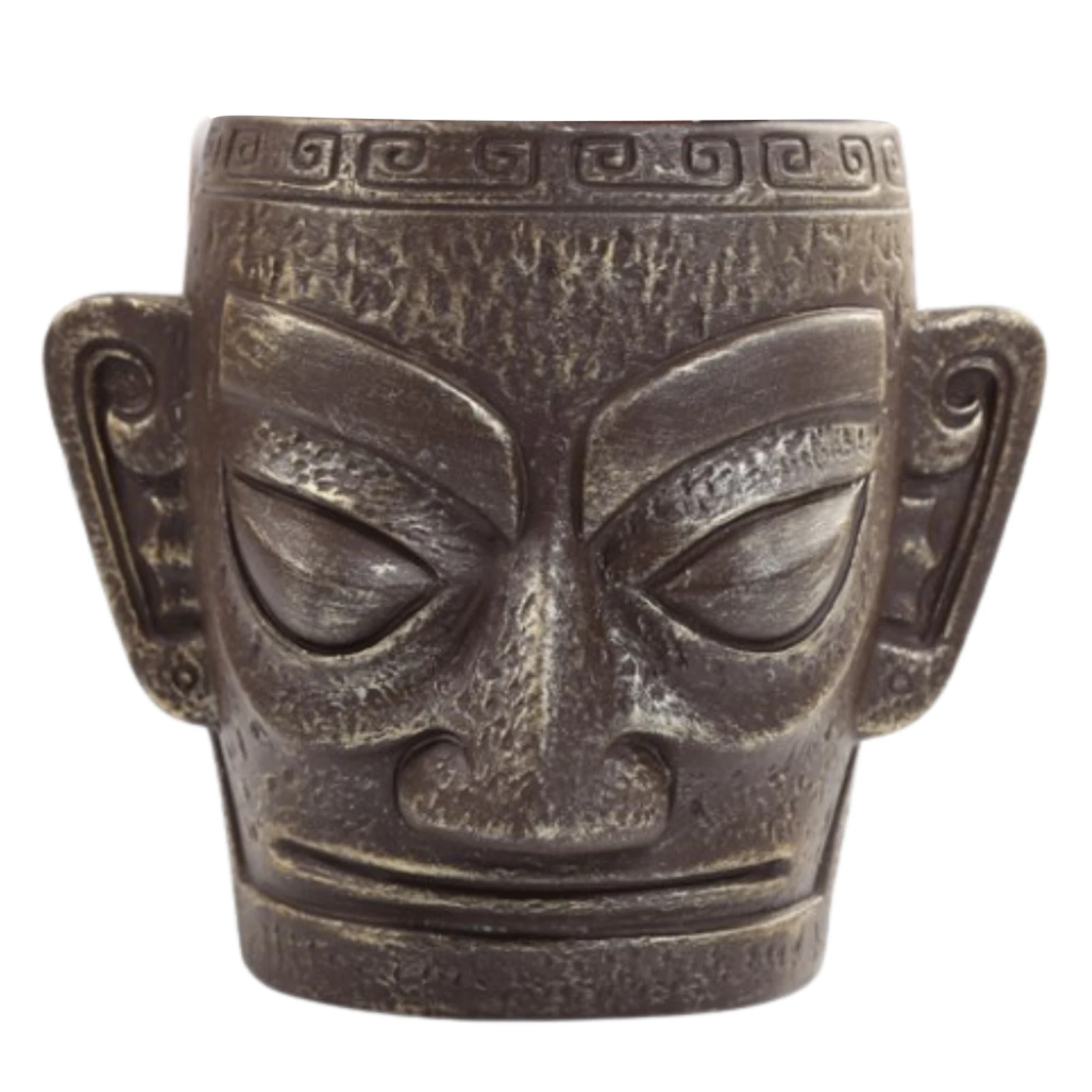 

Sanxingdui Bronze Man Pen Holder For Desk Cultural Bronze Figure Shaped Pen Container Unique Desk Pen Pot Holder With Chinese