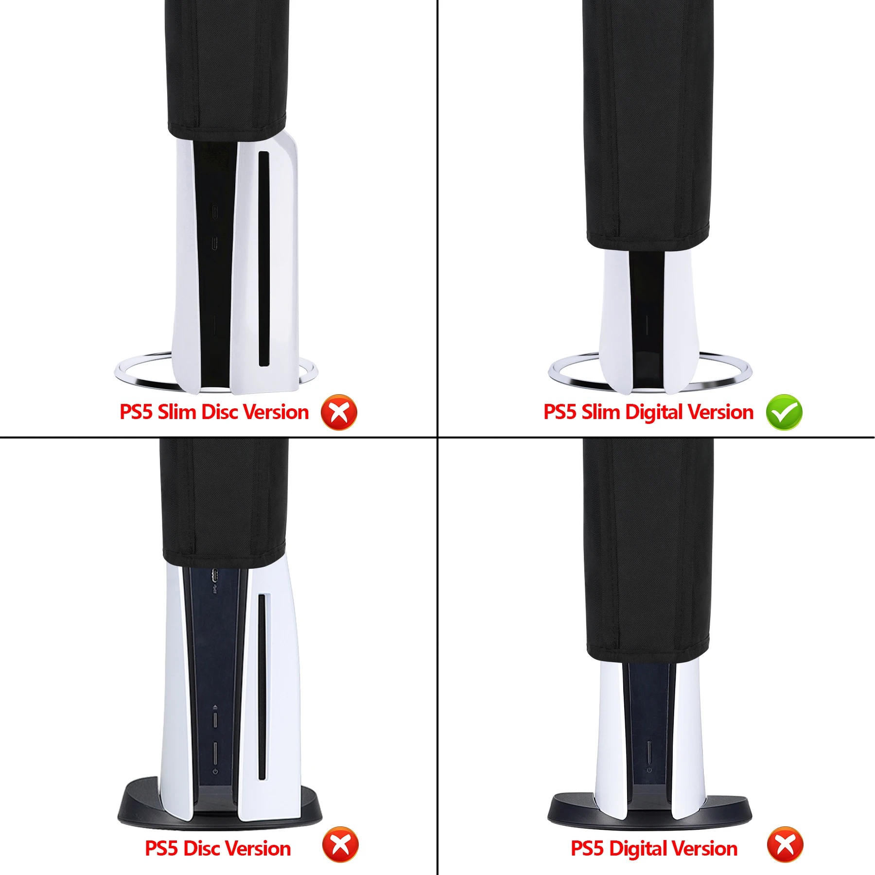 Вертикальный пылезащитный чехол PlayVital для ps5 Slim Digital Edition нейлоновый Пылезащитный