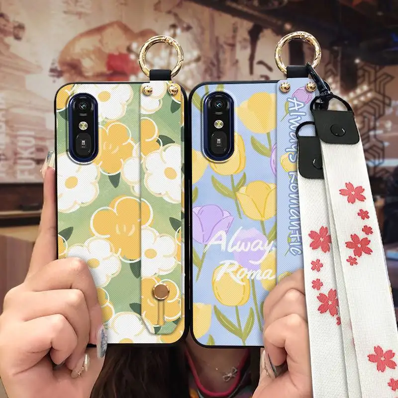 Модный дизайн чехол для телефона с цветком Fujitsu A401FC/RakuRaku A401FC/MR01 браслет задняя