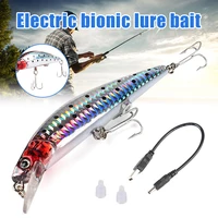 electric fishing lure vibration swimbait with led light usb rechargeable bait fishing electric fishing lure 12 6 cm100g