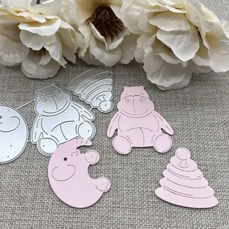 Бегемот слон игрушка металлические трафареты для резки DIY Скрапбукинг