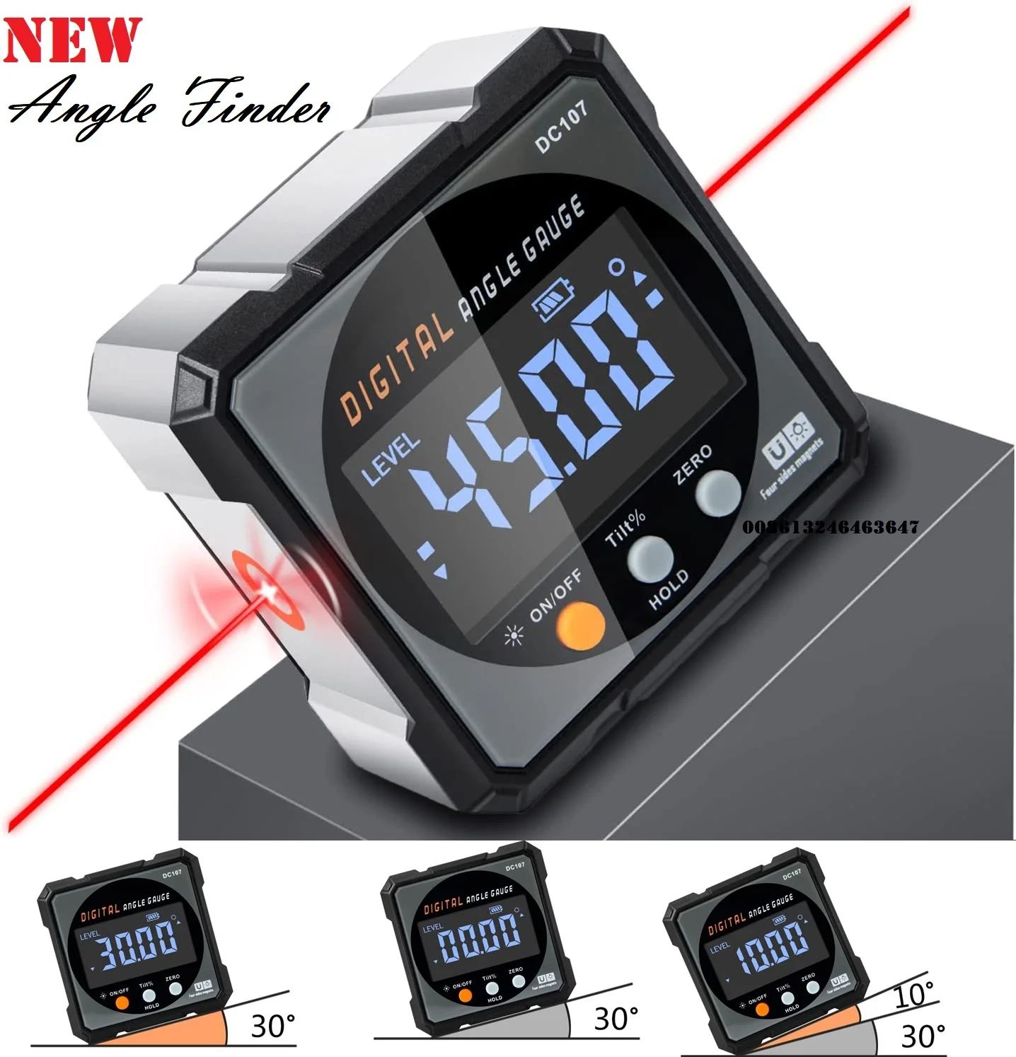 

digital angle finder laser measurement tool Inclinometer Angle Protractor Magnetic Electronic Goniometer Level Angle Gauge ruler