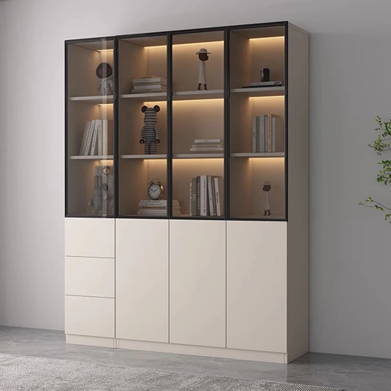 Современный дизайн минималистичный книжный шкаф дисплей белый кубический