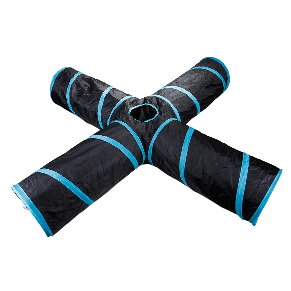 

1Pc Durable 4 Way Foldable Rabbit House Animal Tunnels Pets Toy Cat Playing Toy Hamster Tube Portable
