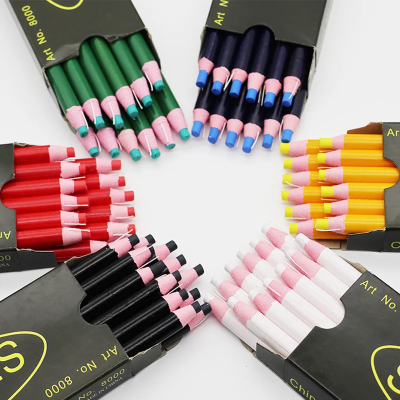 

12Pcs Colorful Cut-Free Sewing Chalk Pencils Fabric Marker Pen for Tailor Sewing Accessories Sewing Chalk Garment Pencil