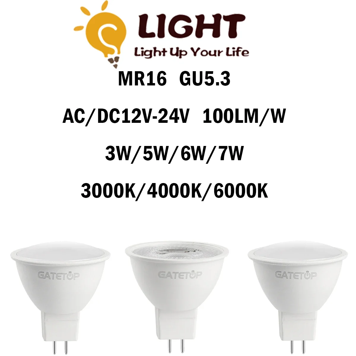Светодиодный прожектор MR16 12 шт. GU5.3 низкое напряжение переменного/постоянного