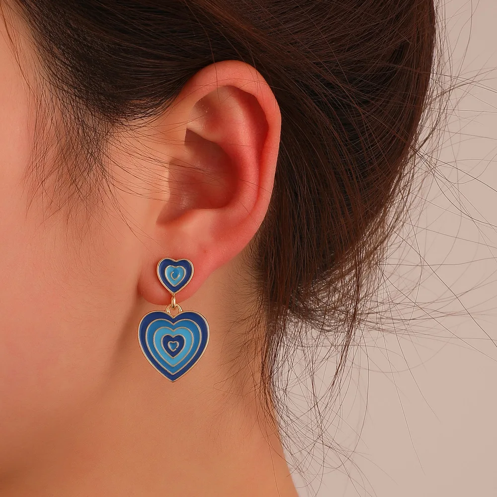 

Sweet Personality Gradual Heart-Shaped Lady's Earrings Eyes Astronaut Earrings Vintage Jewelry Girl Gift