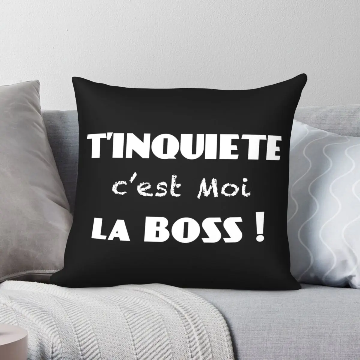 

Квадратный чехол-наволочка из полиэстера и льна с застежкой-молнией