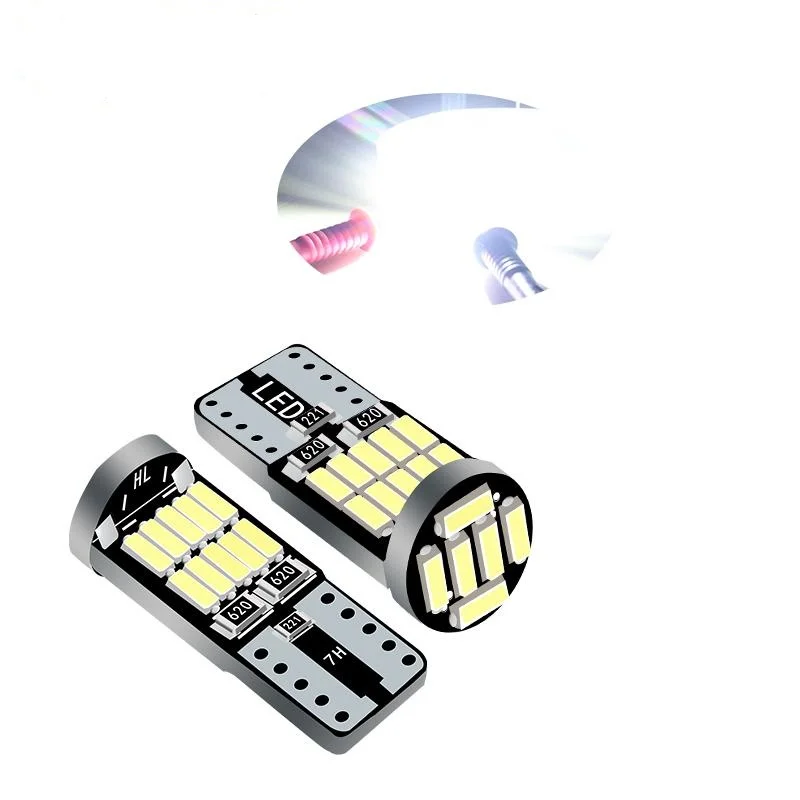 

500PCS T10 W5W 194 501 Led Canbus No Error Car Interior Light T10 26 SMD 4014 Chip Pure White Instrument Lights Bulb Lamp