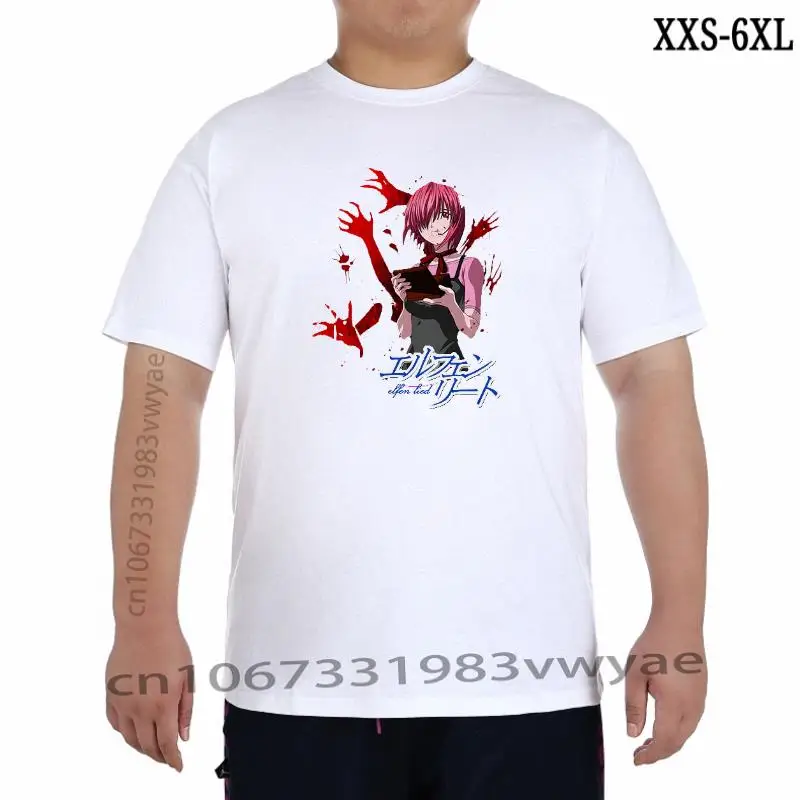 

Футболка Elfen Lied из японского аниме, одежда с рисунком Люси вайфу сенпай, мужские повседневные футболки Teeshirt с коротким рукавом, 100% хлопковые ...