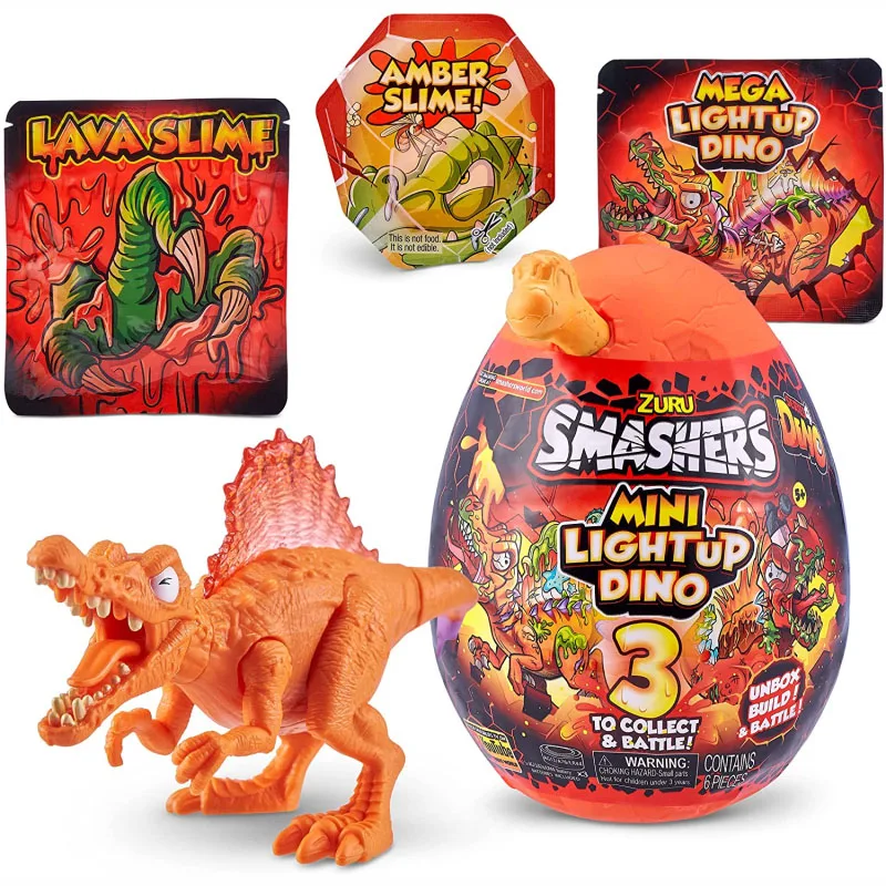 Zuru Smashers Dino Mini Light-Up T-Rex Egg Collect Dinosaur Doll Accessories Surprise Blind Box Spinosaurus Stegosaurus Kids Toy |