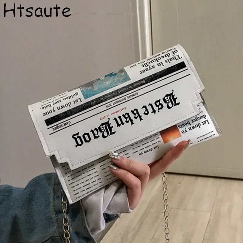 

Luxury Designer Women Bags Personality Fashion Shoulder Bags Ladies All-match Messenger Bag Newspaper Modeling Small Square Bag