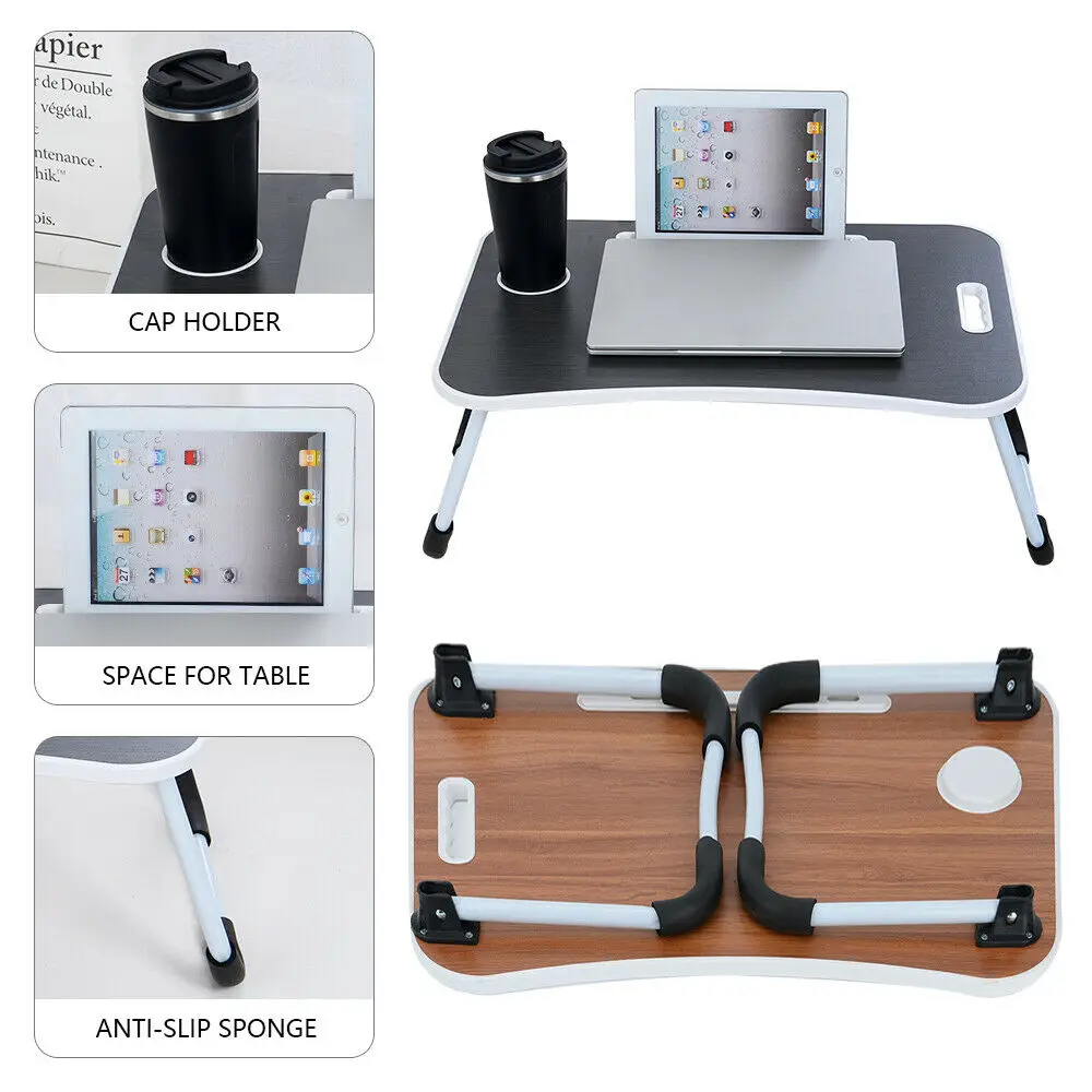 

Laptop Stand Folding Computer Desk Table Adjustable Notebook Lap Tray For Bed