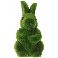 1pc durable practical portable easter moss bunny rabbit statue flocked rabbit for ornament