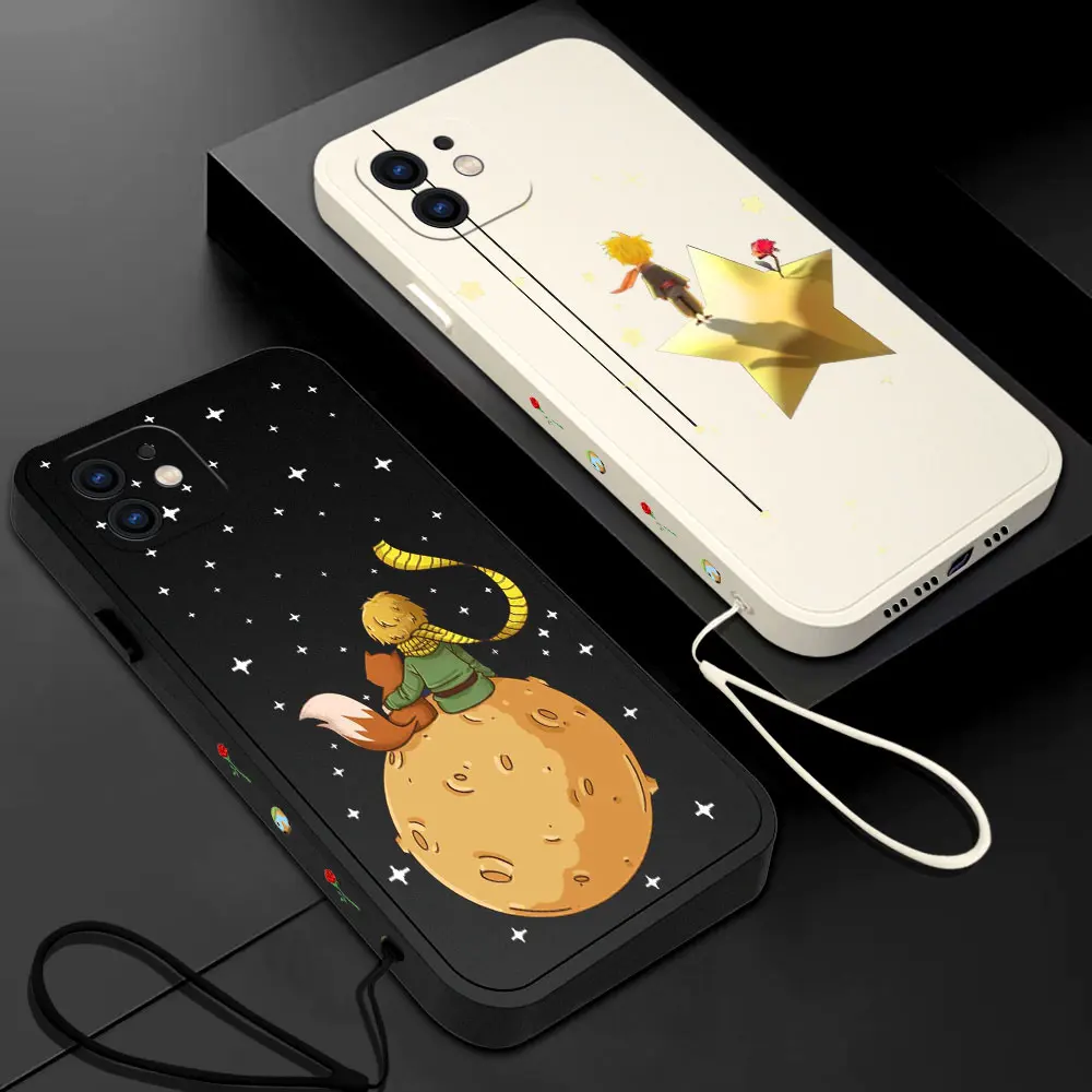 

The Little Prince Phone Case For Samsung Galaxy S23 S22 S21 S20 Ultra Plus FE S10 S9 S10E Note 20 10 9 Plus With Lanyard Cover