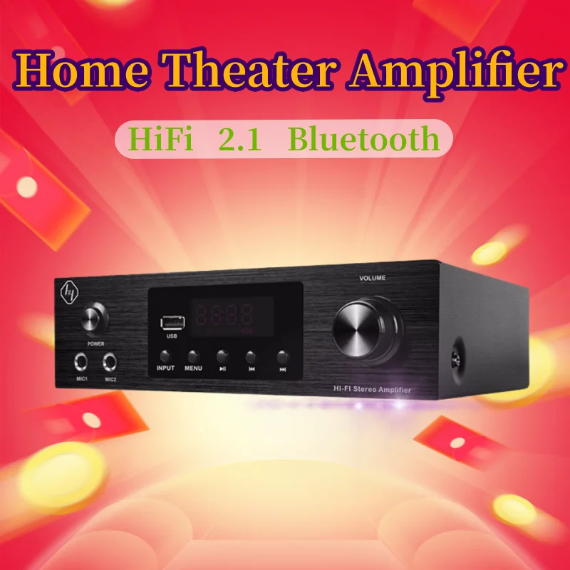 

AV-280HD домашний кинотеатр 500 Вт стерео 2,1 Bluetooth HIFI домашний аудиоусилитель поддерживает HDMI коаксиальное волокно USB микрофон вход Ремо