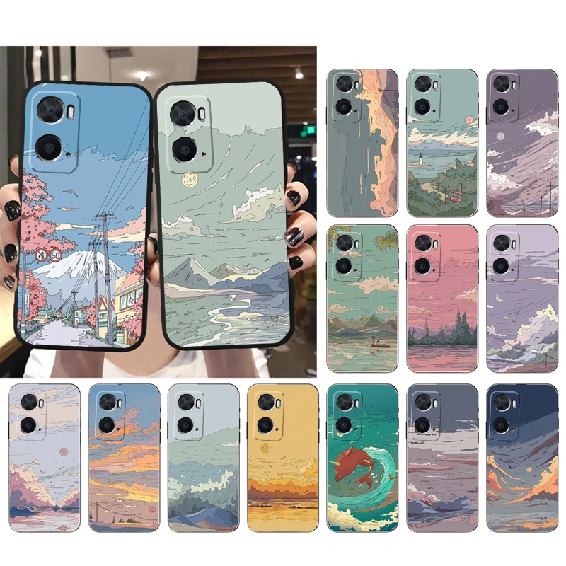 

Anime Scenery Sky Landscape Phone Case for OPPO A77 A57S A96 A91 A54 A74 A94 A73 A53 A53S A54S A15 A16 A17 A52 A72 A92 Funda