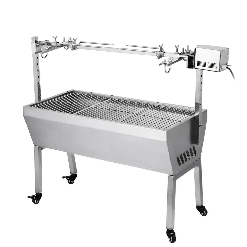 

40 kg capability Stainless Steel 88 lbs 43'' BBQ Grill Lamb Pig Chicken Goat Spit Roaster bbq grill machine