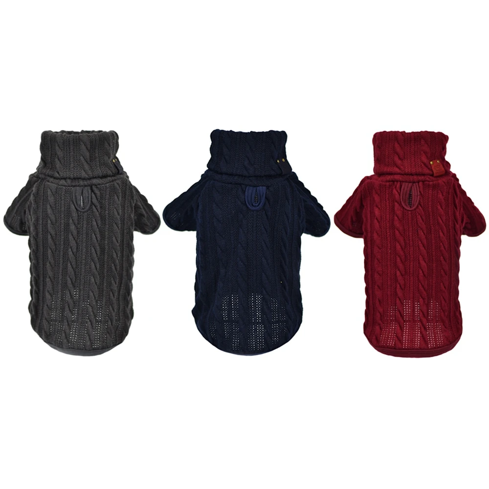 

Зимний комбинезон для маленьких собак, свитеры с поводком и дырками, свитер для собак, вязаный пуловер, теплый свитер для домашних животных ...