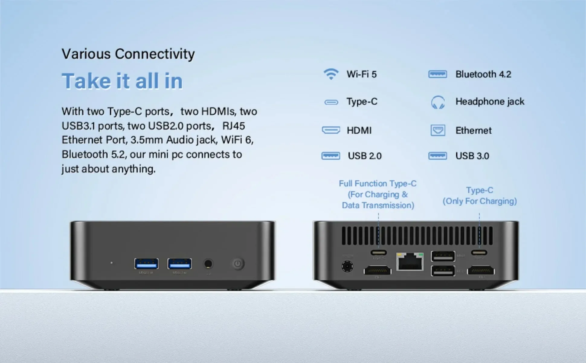Портативный Wi-Fi 6 мини-ПК Windows 11 Intel Core i9 8950HK Celeron N5095