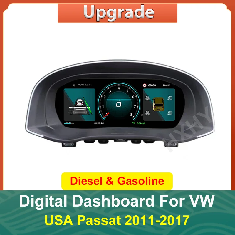 Фото Цифровая ЖК-панель приборов (виртуальный кокпит) с CarPlay для Volkswagen Passat (американская версия) – экран приборной панели №1