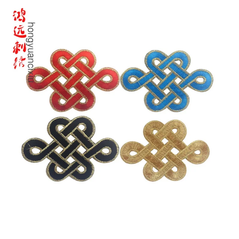 

Chinese Embroidered Fabric Stickers Traditional Fashion Adhesive Iron Cloth Decoration Patches Knitting Ironing DIY Costume