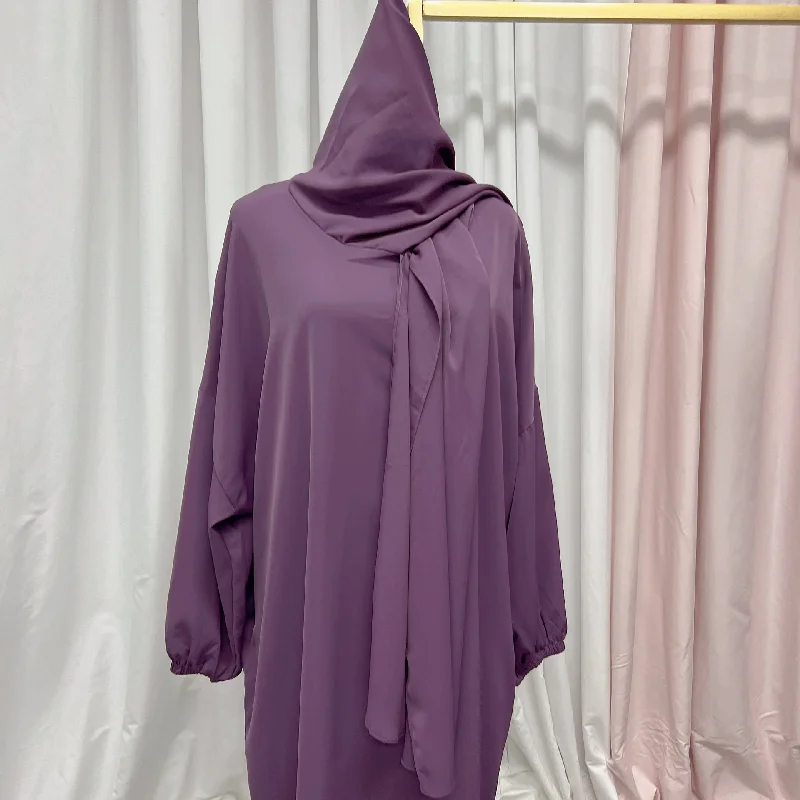 Muslim Clothing Turkey Solid Islamic Wearing Nida Dress Abaya Dubai Long Sleeve Maxi Jilbab for Women Islam Caftan Marocain Robe