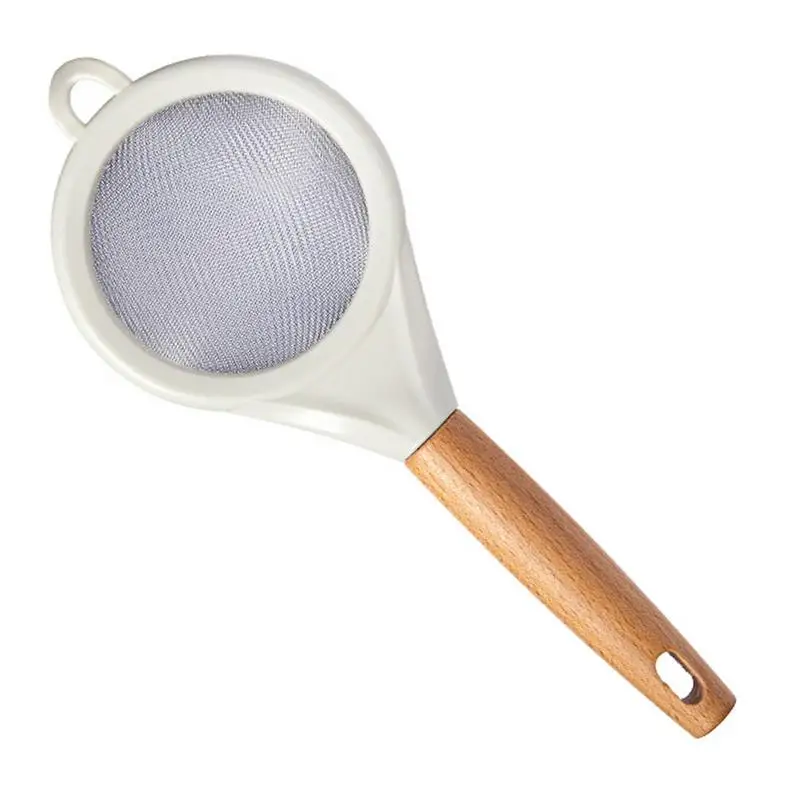 Sieve Fine Mesh Stainless Steel Flour Sieve Sifter Strainer For Kitchen Rustproof Flour Sifter With Wooden Handle Food Strainer