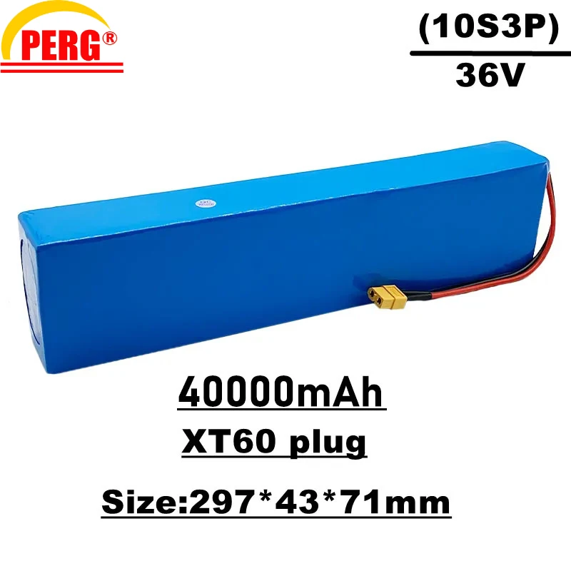 

10s3p 36V eBike battery pack 18650 lithium ion battery 500W high power high capacity 42V motorcycle XT60 socket