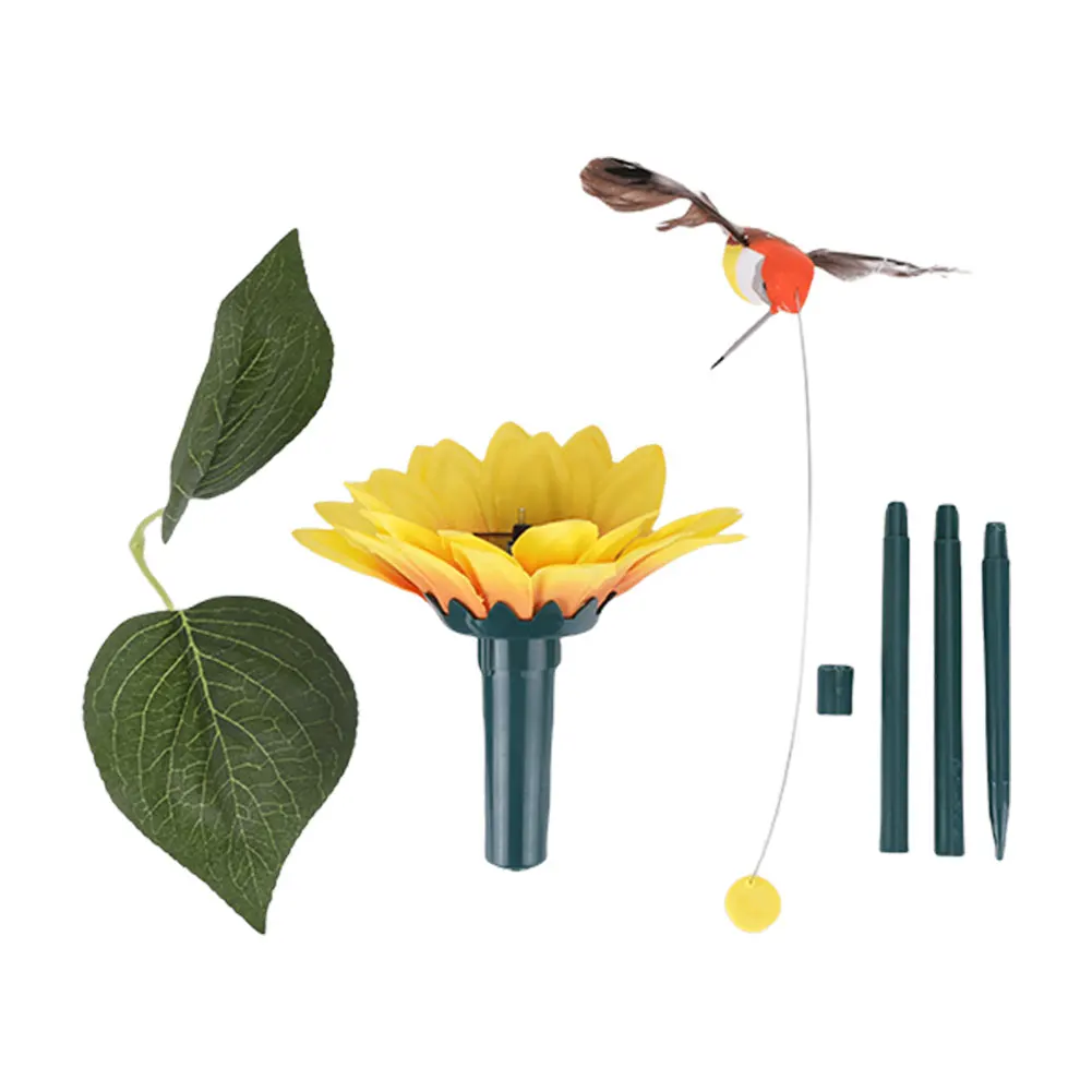 Садовый Кол С Подсолнухом На Солнечной Энергии - Вращающаяся Бабочка/коллибрия