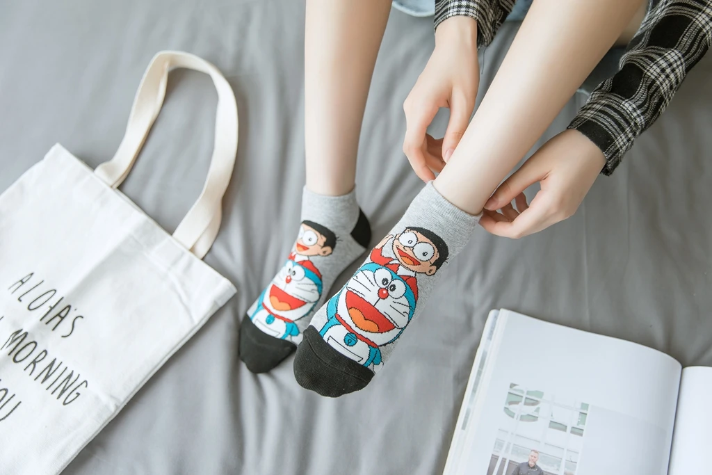 5 pairs of socks New Japanese cartoon women socks Anime cat cute harajuku funny happy socks  dropshipping  best novelty socks