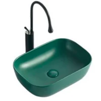 455*325*135MM Dark Green Matte Ceramic Washbasin Balcony Washbasin Kitchen Countertop Art Basin Bathroom Sink Washroom Sink