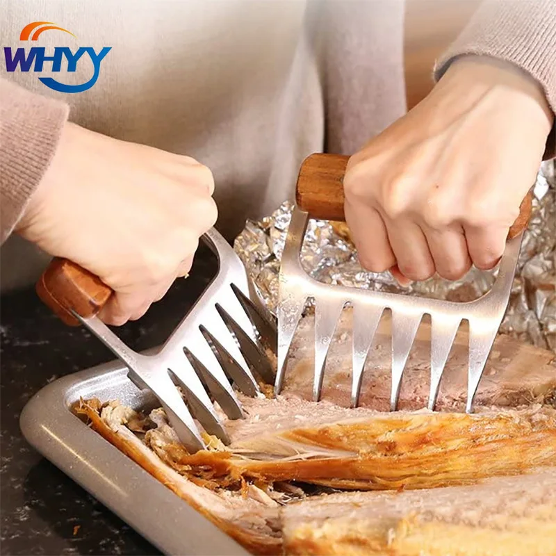 

WHYY BBQ Meat Ripper BBQ Fork Food Fork Bear Claw Meat Divider Household Kitchen Gadget with Handle Tools Accessories