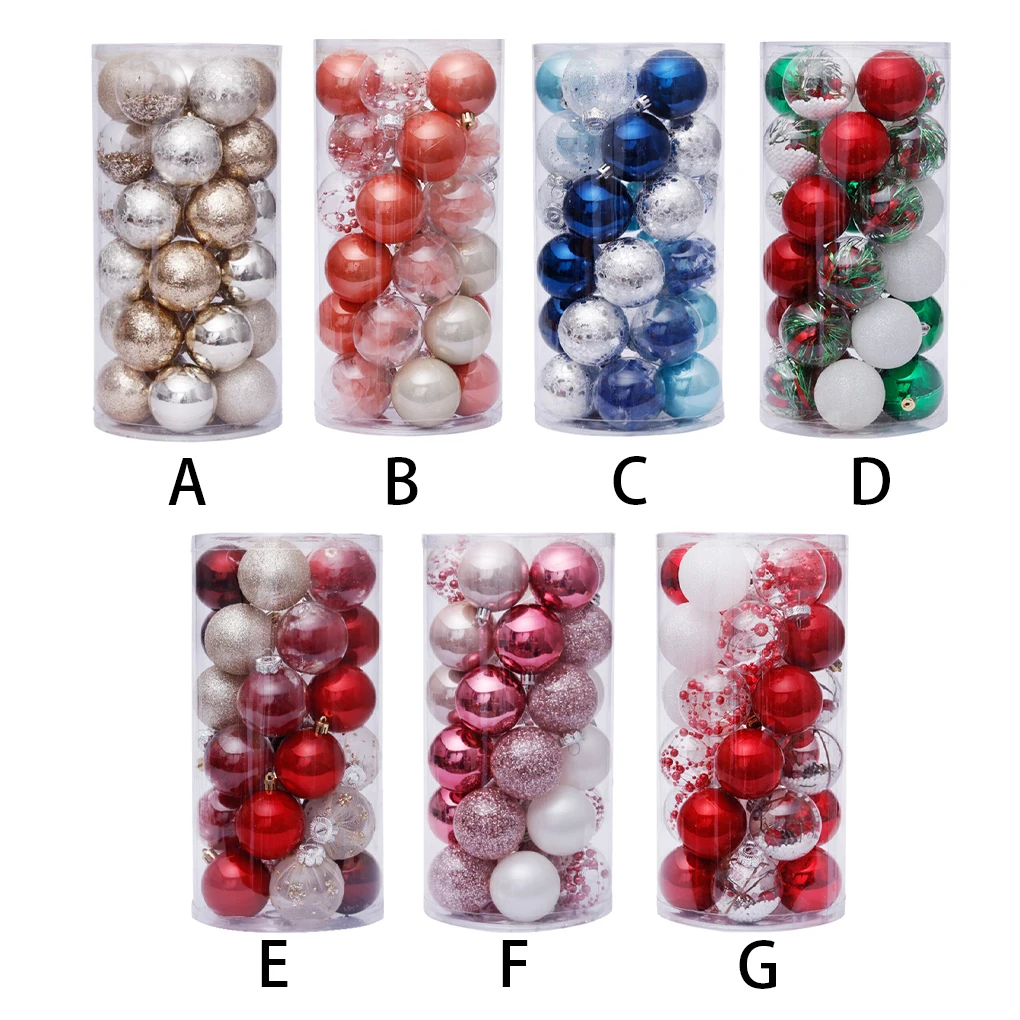 

Pack of 30 Christmas Ball Hanging Atmospheres Ornament Festival Background Living Room Decoration Pendants Home Pink