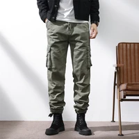 mens spring winter casual pants summer wild loose sports male overalls zipper mid rise cotton street clothing straight trousers