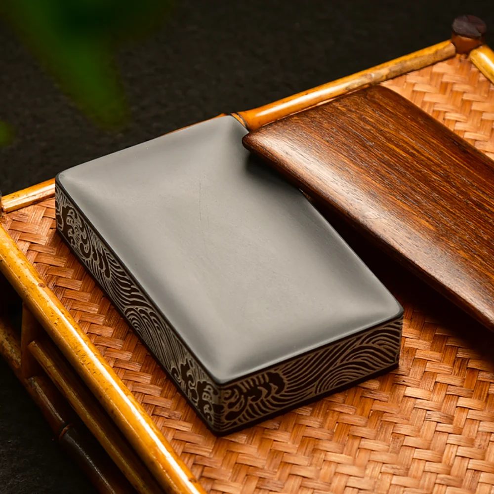 Она Янь Китайская каллиграфия Inkwell с крышкой для хранения чернил каллиграфии