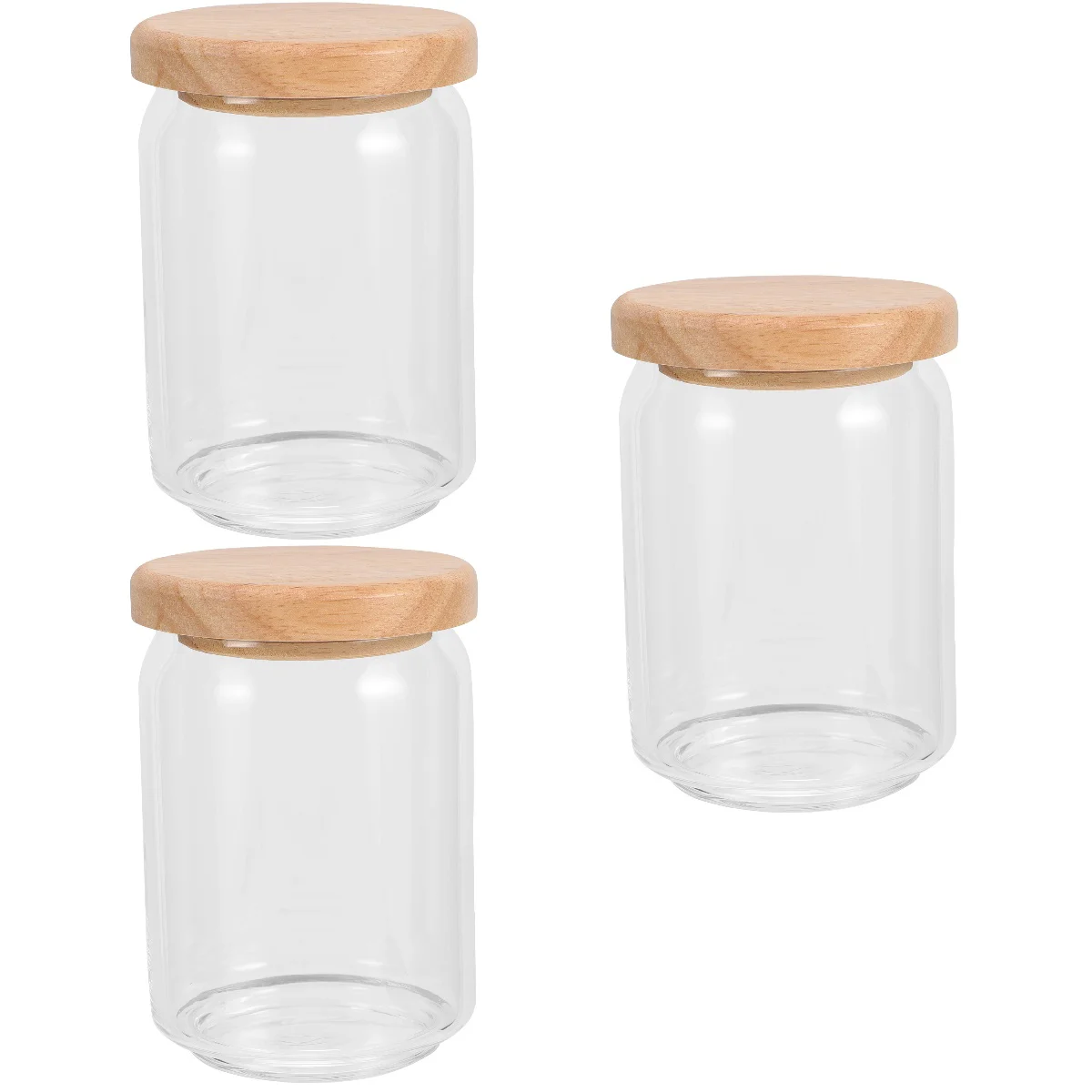 

3pcs Lid Glass Sealed Grains Fresh-keeping Storage Jar
