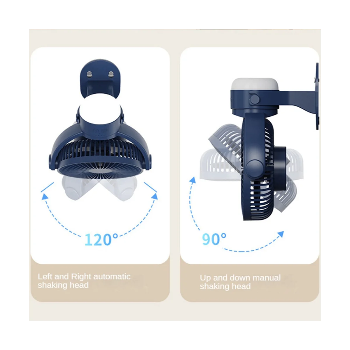 

Перезаряжаемый настенный вентилятор с дистанционным управлением для бытовой техники, с лампой светодиодный, портативный потолочный вентилятор для кемпинга B