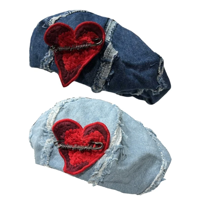 

Fashion Heart Applique Sun Hat Teens Girls Hat Windproof Beanie Headdress HXBA