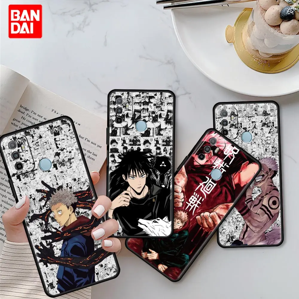 

Jujutsu Kaisen Case for Oppo A53 A52 A3s A12 A9 A15 A31 A54 A74 A93 A94 F5 Find X2 Pro Lite Cover Luxury Funda Black Silicone