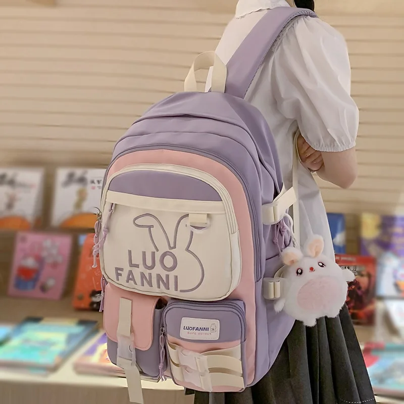

Водонепроницаемый дорожный Рюкзак Kawaii Girl вышивка Женский ноутбук Студент леди колледж рюкзак модная женская Милая школьная сумка