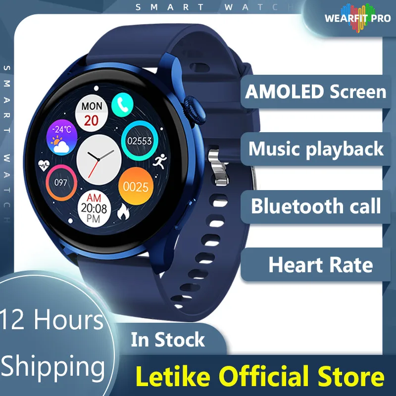 Letike Smart Watch HW66 AMOLED HD Screen SmartWatch cardiofrequenzimetro uomo donna Bluetooth Call pk Huawei GTR 3 GTS2 IWO 13