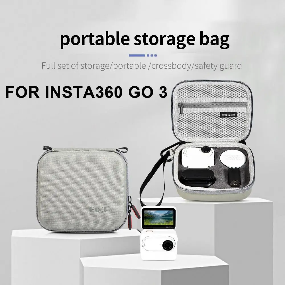 

PU Storage Bag New Accessories Case Carrying Case Thumb Camera Portable Protective Bag for Insta360 GO3 Action Camera