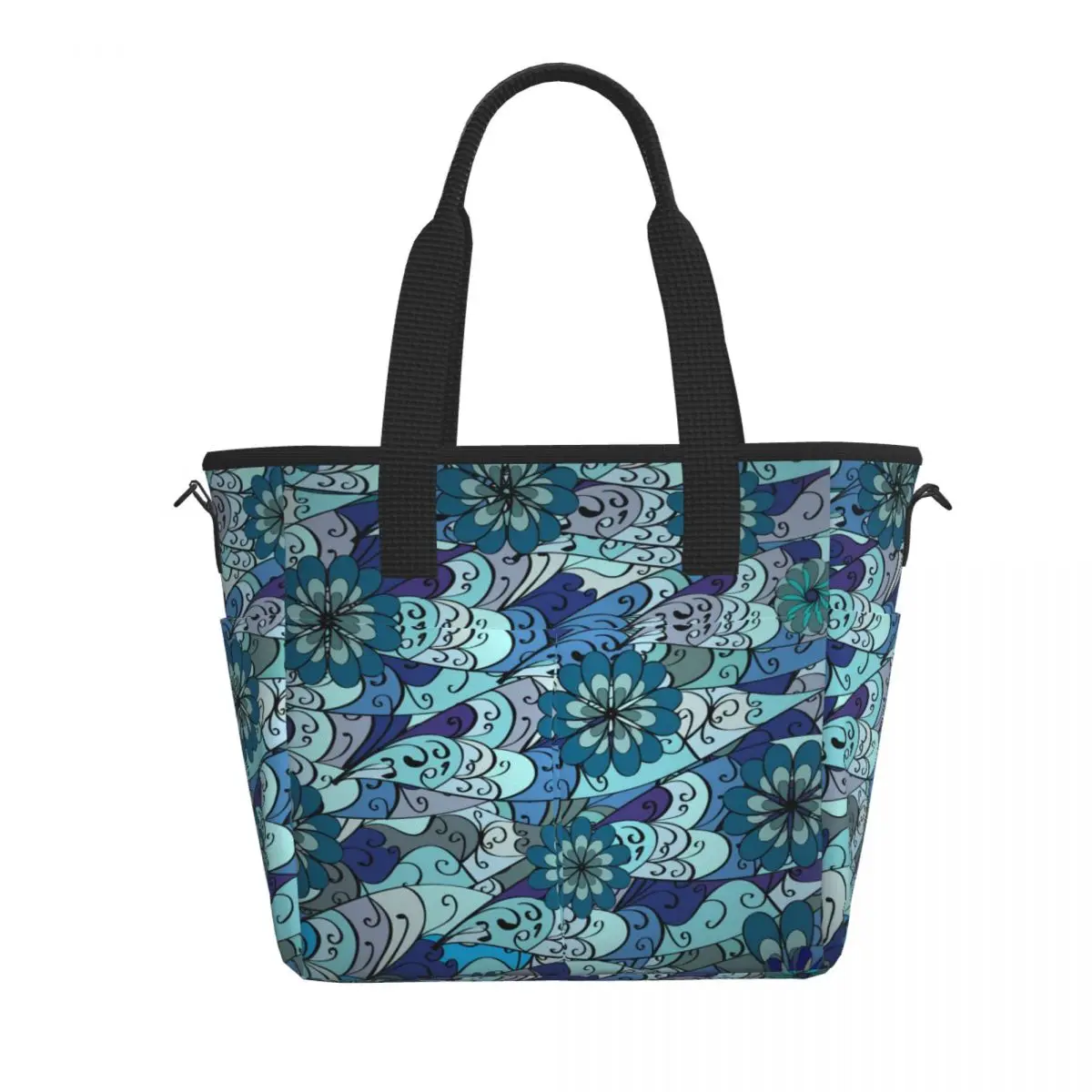 

Водонепроницаемая сумка для пикника, Ланч-бокс с цветочным растровым радиальным градиентом, Термосумка с принтом