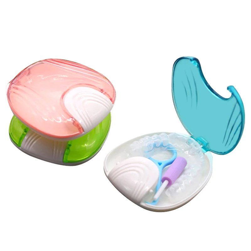 

Shell Tooth Box Braces Extractor Orthodontic Chew Retainer Storage Case Lightweight Portable Denture Container Oral Care Tool